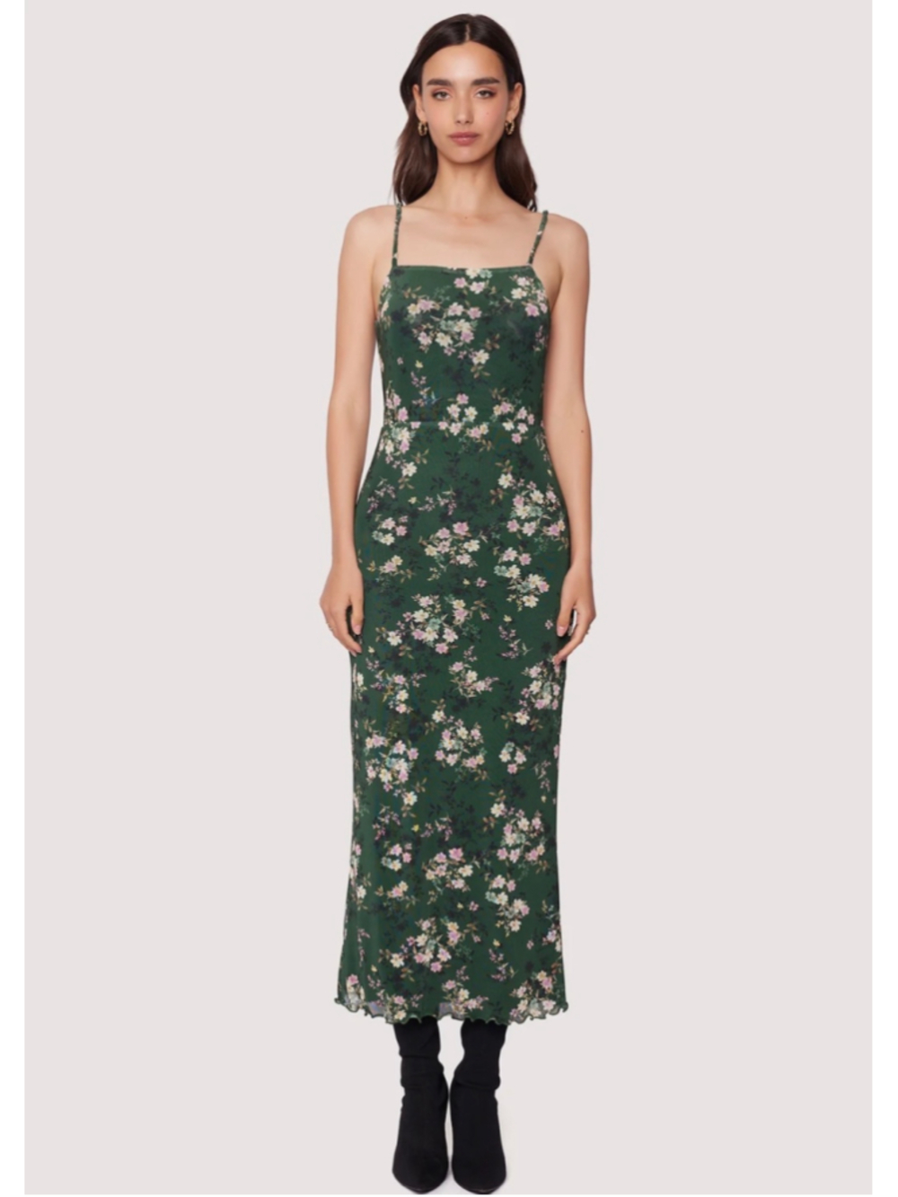Women's LOST + WANDER Floral Maxi Dress Green Pink Size S